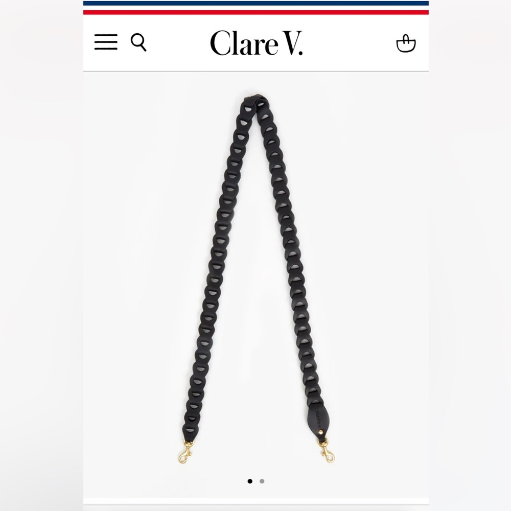 Clare V crossbody leather strap, black